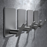 Taozun 4 Pack Sticky Adhesive Hooks - No Damage Wall/Door Hangers for Bathroom Towels, Coats, Purses, Keys - Stainless Steel, Id