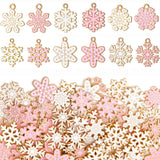 Misdary 100 Pcs Pink Christmas Charms for Jewelry Making Earring Necklace Bracelet Xmas Charms Metal Alloy Jewelry Pendants for