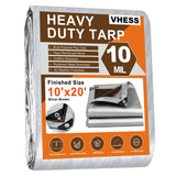 Tarps Heavy Duty Waterproof 10 X 20, 10 Mil Multipurpose Poly Tarp Cover, tarp Waterproof UV Resistant Tear&Fade Resistant, Outd