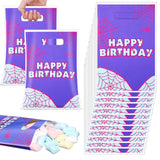 Clysee 50 Pcs Purple Spider Themed Goodie Bags Birthday Party Favor Bags Cobweb Spider Themed Candy Treat Plastic Bag for Spider