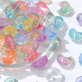 Guoxin 50 Pcs Moon Glass Beads Cute Fat Painted Crystal Glass Spacer Charm Beads for Woman DIY Craft Jewelry Making Bracelets Ne