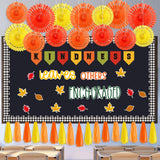 Frienda 92 Pieces Fall Motivational Classroom Bulletin Board Set Kindness Themed Bulletin Board Autumn Thanksgiving Maple Leave