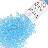 Miyuki Delica Seed Beads - Size 11/0 (1.6 mm), DB1249, Transparent Ocean Blue AB, 7.2 g, Approx. 1440 Beads, Made in Japan