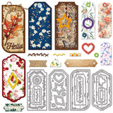 GLOBLELAND Vintage Torn Edge Labels Cutting Dies for Card Making Irregular Bookmarks Die Cuts Border Frames Cuts Stencils for DI