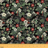 Erosebridal Flowers Black Red Floral Women Garden Fabric by The Yard 5 Yards | Leaves Botanical Decor Natural Rustic Aesthetic W