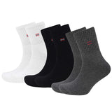 Ben Martin MenS Cotton Calf Length Socks, Free Size, Pack Of 3 (Large | BlackWhiteDark Grey)