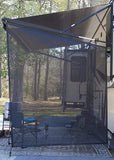 EXCELFU RV Awning Side Sun Shade Screen 9X7 - RV Awning Side Shade Screen Black Mesh Screen Sunshade Camping Trailer Awning Sun Shade UV Sun Blocker Complete Kits for Side RV Awning-New