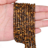 HAAMIIQII 2x4mm Natural Yellow Tiger Eye Heishi Spacer Beads 150Pcs Flat Disc Stone Semi Precious Gemstone Loose Beads for Jewel