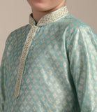 Manyavar Boys Green Art Silk Kurta Pyjama Set Aqua Green 13 Years-15 Years Cdes677-333-34/85Cm