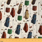 Erosebridal Golf Fabrics by The Yard Golf Ball Club Upholstery Fabric Sports Theme Ball Games Waterproof Fabric for Chairs Sport