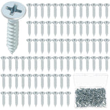 200 Pcs #6 x 3/4 Flat Head Screws, Phillips Drive, Zinc Small Cabinet Hinge Wood Screws for Indoor Furniture Wood Working