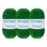 Estako Velvet (3- Skeins Pack) Chenille Blanket amigurumi Yarn for Crocheting and Knitting Super Bulky 3x100 gr (3x132 yds) (191