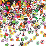 Augshy Halloween Polymer Clay Beads - 300PCS Assorted Pumpkin Ghost Skeletons Spider Bat Clay Beads for Bracelet Necklace Jewelr