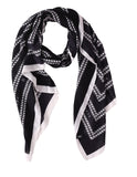 Icw WomenS CrossBorder FourGrid Versatile Printed Cotton Scarf Stoles Shawl Dn117 (Black)