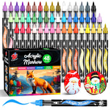 TBC The Best Crafts Acrylic Paint Markers, 48 Colors Water-Based Paint Pens for Art and Craft Projects, Multi-Surface Use on Fab