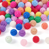 Fashewelry 130pcs Round Bayberry Beads 16mm ABS Plastic Bubblegum Mixed Color Gumball Loose Beads for Beading Jewelry Craft Maki