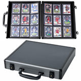 Azamou Toploader Binder for Trading Cards, Hard Cases, Holds 180 Toploaders, 9 Pocket Sleeves for 3 x 4 Cards (Gray)