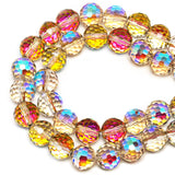 DIQIO 6mm Sparkle 96 Faceted Disco Crystal Beads (94-100pcs, Red Green AB)