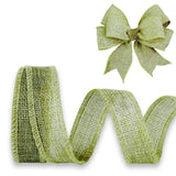 JaoZuyard Sage Green Burlap Ribbon 1 inch x 10 Yard Natural Linen Woven Wired Ribbons DIY Handmade Edging Production Wreath Holi
