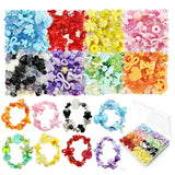 600-650PCS Acrylic Beads for Bracelets Making, 8 Mixed Colors Cute Flower Bow Butterfly Bear Beads Bracelets Charms Necklaces Ke