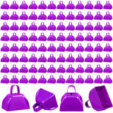 Boao 100 Pieces Metal Cowbell with Handle for Sporting Events Small Cow Loud Bells Noise Makers Call Bells for Wedding Cheering