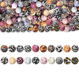 60Pcs Leopard Silicone Beads 15mm Round Silicone Bead Bulk Leopard Print Character Focal Beads Rubber DIY Crafts Loose Spacer Be