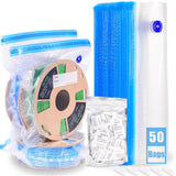 OVV3D Filament Storage Bags Kit 105pcs, 50 Bags Plus Size 32x34cm 3D Printer Filament Storage Vacuum Sealed Kit with 50pcs Desic