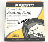 3 Pk, Presto Pressure Cooker Sealing Ring Gasket 09909