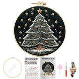 Huacan Embroidery Kit for Beginners Adults, Easy Needlepoint Kits for Adults with Stamped Embroidery Patterns. (Christmas Tree)