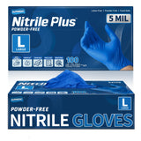 Supmedic Disposable Nitrile Gloves, 5 mil Powder-Free Latex-Free Food Safe Non-Sterile Exam Cooking Cleaning Glove (Large)