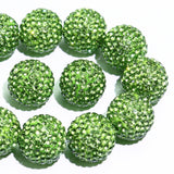 Dowarm 16MM Rhinestone Beads for Crafting, Light Green Round Polymer Clay Crystal Beads for Jewelry Making Bracelet Necklace Ear