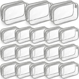 Saintrygo 18 Pack Clear Makeup Bags 7 x 5 PVC Cosmetic Bag Plastic Zippered Pouches Portable Toiletry for Women Men Travel Vacat