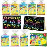 ZMLM Scratch Art Party Favors: 36 Pcs Birthday Gifts Goodie Bags Stuffers Rainbow Scratch Paper Craft Notebooks for Kids 4-8 Cla
