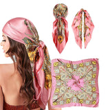 Scarf For Women Stylish, Bandanas For Women Exquisite And Beautiful Head Scarf Silk Scarf Comfy SilkFeel Beach Headwraps Pillow