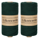Likeecords 2 Skeins of 100% Cotton Crochet Bag Cord 2mm x 170m Macrame Cord 2mm Crochet Thread Macrame Rope Gift for Knitter (Da