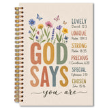 MKIJUHB Christian Spiral Notebook, God Says You Are Gifts for Women