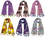 Fusfus WomenS Printed Chiffon Scarves And Stoles, Free Size(Multicolour, Fs2122) Pack Of 6 (Multicolor4)