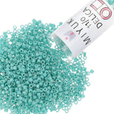 Miyuki Delica Seed Beads - Size 11/0 (1.6 mm), DB0166, Opaque Turquoise AB, 7.2 g, Approx. 1440 Beads, Made in Japan