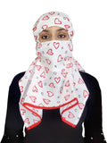 Tolexo Cotton Fabric Fancy Scarf Hijab For Women Printed Free Size With Hook And Loop Tape CloserWhite And Red Proudly Made In