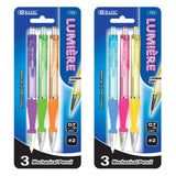 BAZIC 724 Lumiere 0.7 mm Mechanical Pencil w/Grip (3/Pack)
