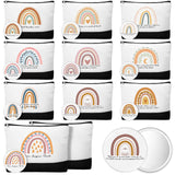 Paterr 10 Sets Teacher Appreciation Gifts Bulk for Women Rainbow Canvas Makeup Bags with Compact Mirror Back to School Gift Insp