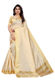 Yashika Women'S Cotton Saree With Blouse Piece (Kerala Pallavi_Cream15),Cream 01,Free Size
