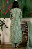 Gosriki Women'S Rayon Blend Printed Straight Kurta With Pant & Dupatta (Sanghvi Green-Vks01-Gs_L_Green_Large),Green,,B0DP286NDM