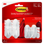 Command Designer Hooks Variety Pack, White, 2Small, 2Medium, 4Strips, Organize & Decorate DamageFree