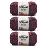 Bernat Felted Cabernet Yarn - 3 Pack of 9.2oz/260g - Blended Fiber - #6 Super Bulky - 249 Yards - Knitting, Crocheting & Crafts