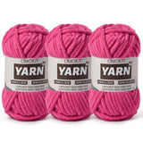 3 Pack Rose Fluffy Chunky Chenille Crochet Yarn, Baby Yarn for Crocheting Soft Blanket, Bulky Velvet Yarn (100g/54.8yds Each), P