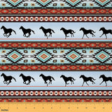 Feelyou Western Decor Fabric by The Yard Southwestern Upholstery Fabric for Chairs 1 Yard Galloping Horse Wild Western Cowboy Ge