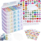 forever young Diamond Painting Storage Containers, 6 Pack 360 Grids Bead Organizer with Labels, Bead Organizers and Storage for