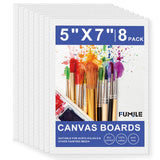 5x7 Inch Canvas Boards for Painting, 8 Pack Primed Acid-Free Blank Canvas Panels, Mini Canvas for Beginners & Artist, Small Canv