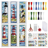 FREEBLOSS 6 Set Bookmark Cross Stitch Kits Cross Stitch Bookmark Kit with Instructions Lighthouse Scenery Pattern Embroidery Kit